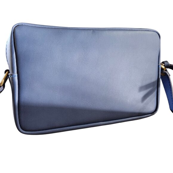 Portland Leather Large Camera Bag Purse Unicorn Smooth Indigo Blue Gray - Picture 3 of 11